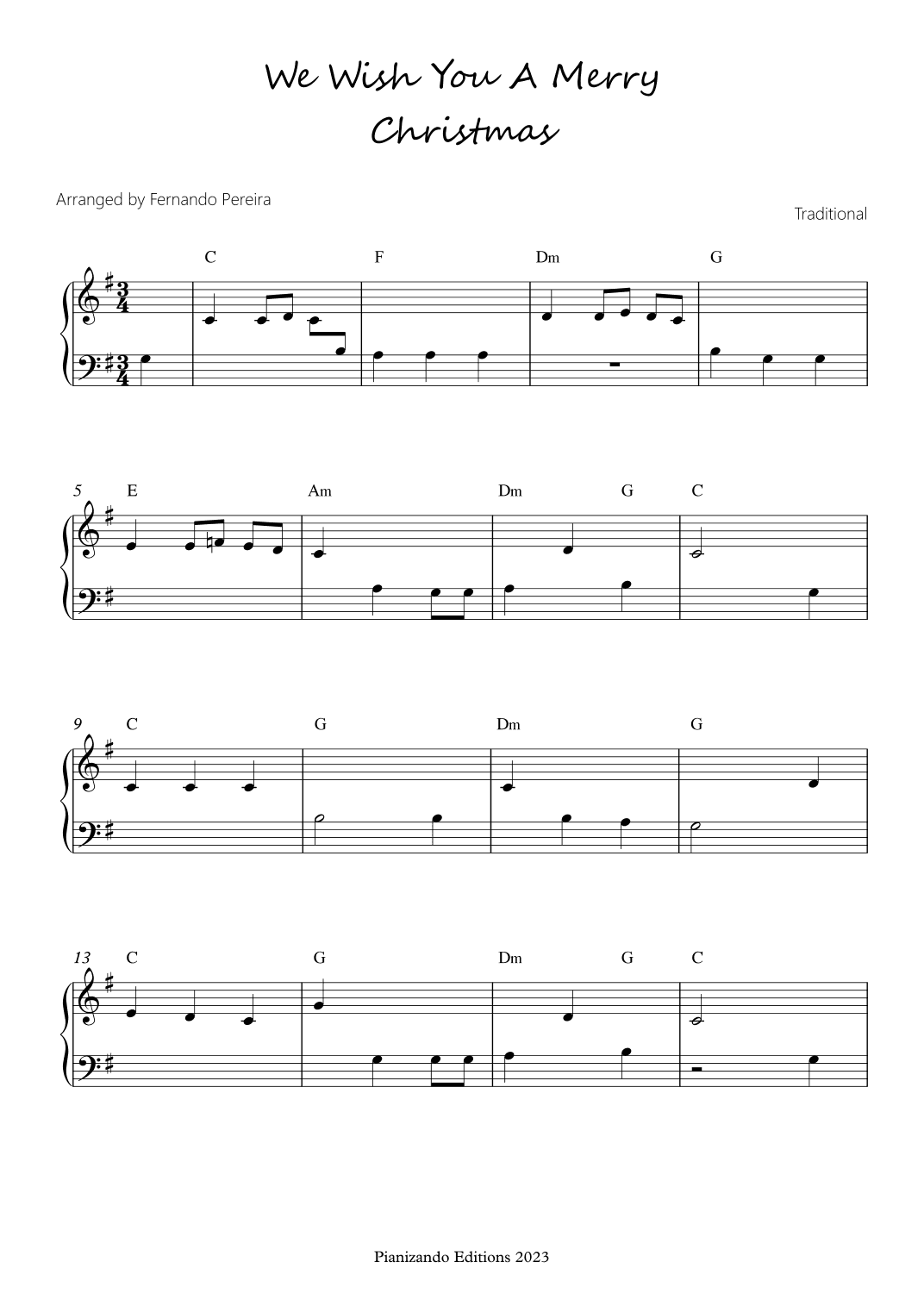 We Wish You A Merry Christmas (arr. Fernando Pereira)