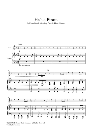 He's A Pirate (arr. Cadenza Editions)