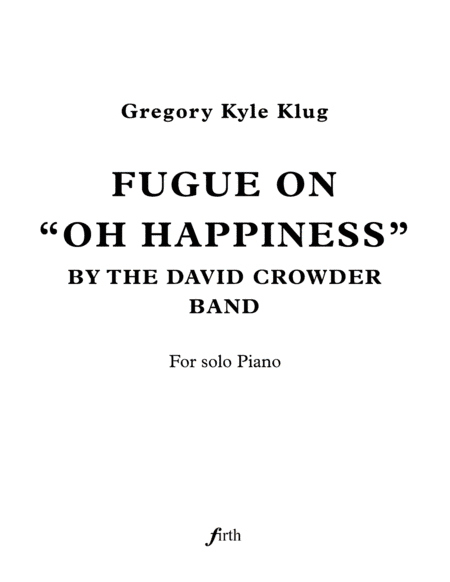 Oh, Happiness (arr. Firth)