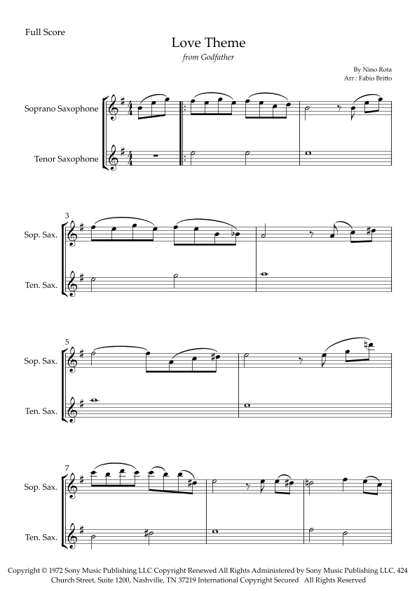The Godfather (love Theme) (arr. Fabio Britto)
