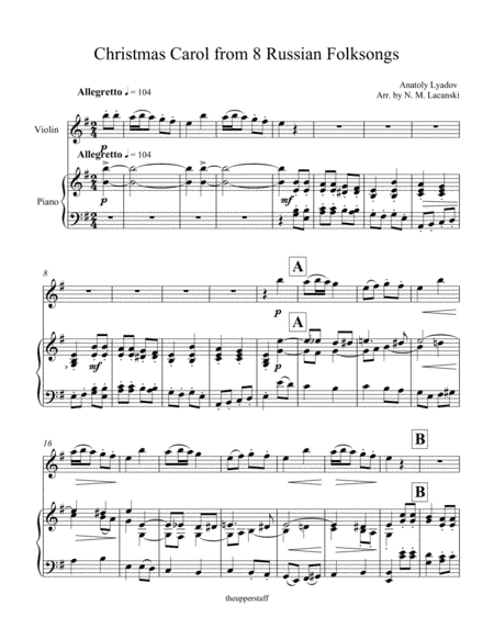 Christmas Carol from 8 Russian Folksongs (arr. Nick Lacanski)