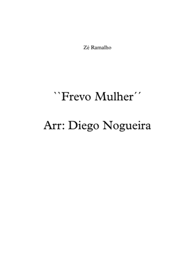 Frevo Mulher (arr. Diego Nogueira)