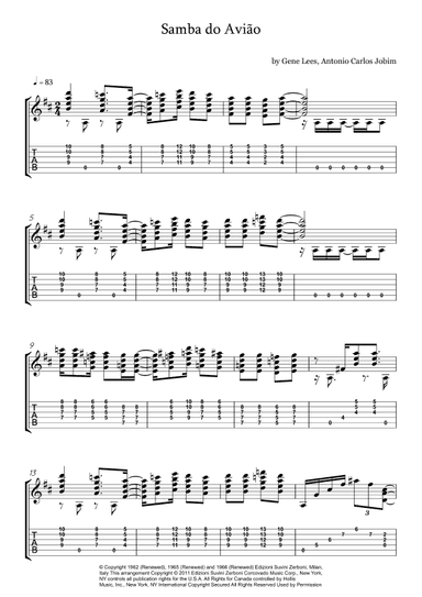 Song Of The Jet (samba Do Avião) (arr. Luiz Duarte)
