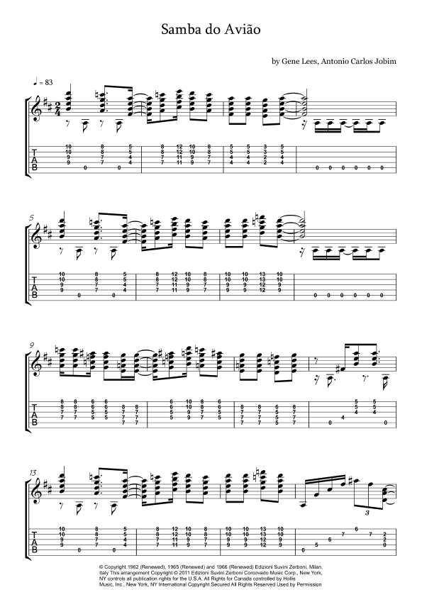 Song Of The Jet (samba Do Avião) (arr. Luiz Duarte)