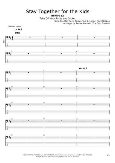 Stay Together For The Kids (arr. The Bass Diaries)