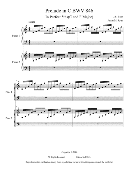 Prelude in C BWV 846 (arr. Justin M. Ryan)