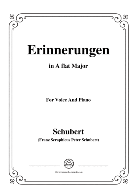 Schubert-Erinnerungen in A flat Major,for voice and piano (arr. MSM)