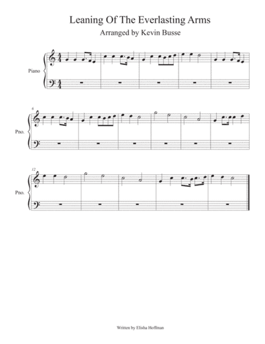 Leaning Of The Everlasting Arms (Easy key of C) - Piano (arr. Kevin Busse)