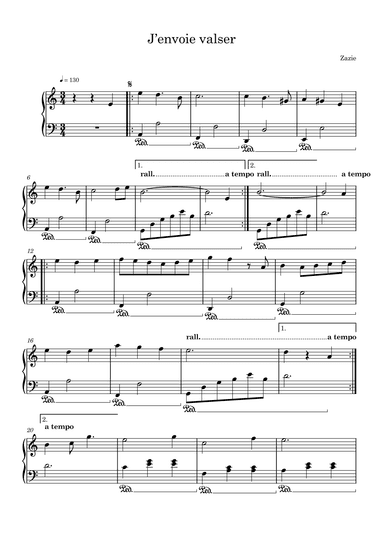 J'envoie Valser (arr. Sylvain Harvus)