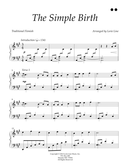 The Simple Birth (arr. Lorie Line)