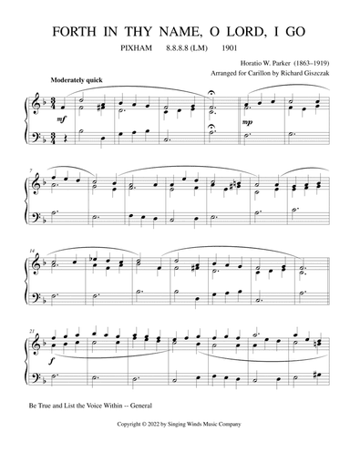Forth in Thy Name, O Lord, I Go (PIXHAM) (arr. Richard Giszczak)