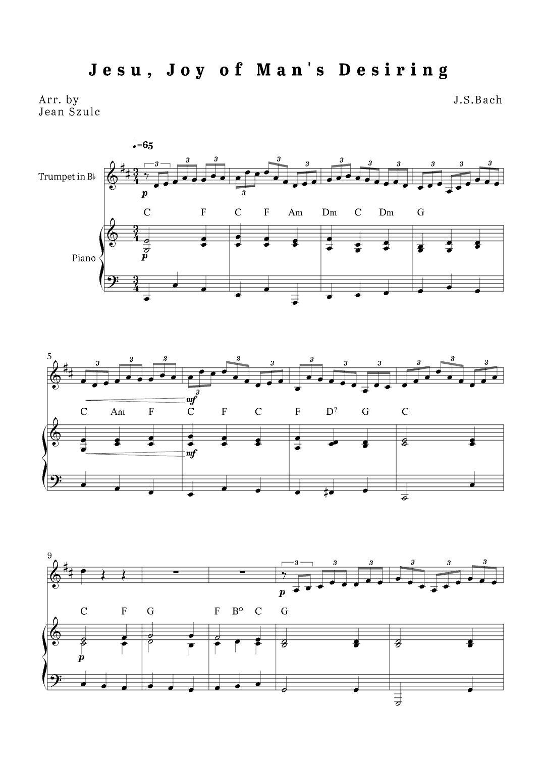 Jesu, Joy of Man's Desiring (arr. Jean Szulc)