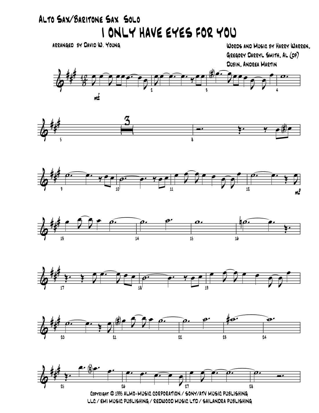 I Only Have Eyes For You (arr. David W. Young)