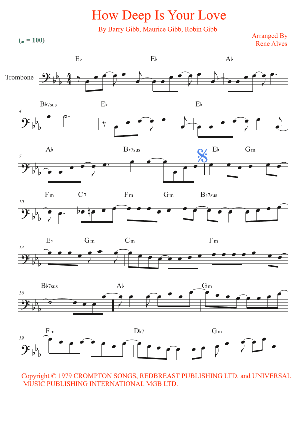 How Deep Is Your Love (arr. Rene Alves)