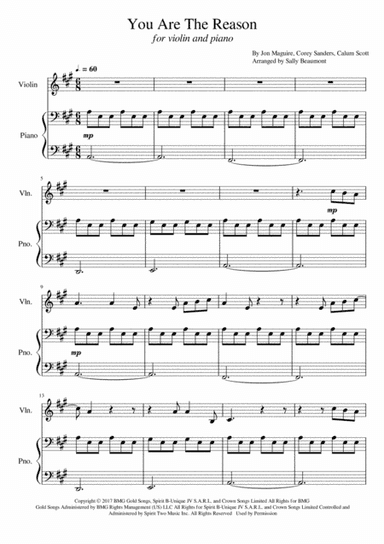 You Are The Reason (arr. Sally Beaumont)