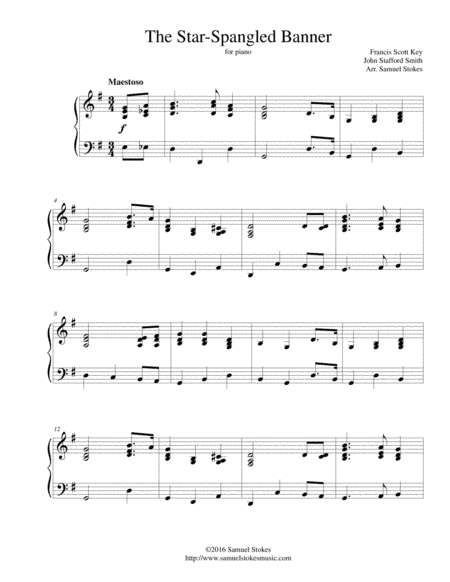 The Star-Spangled Banner - for piano (arr. Samuel Stokes)