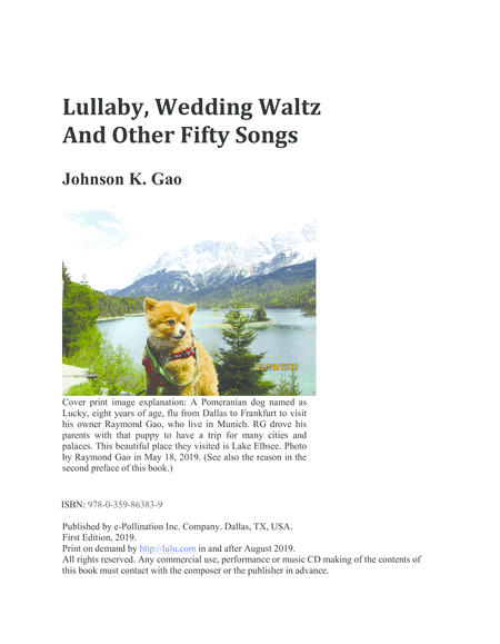 "Lullaby, Wedding Waltz and other Fifty Songs" downloadable version
