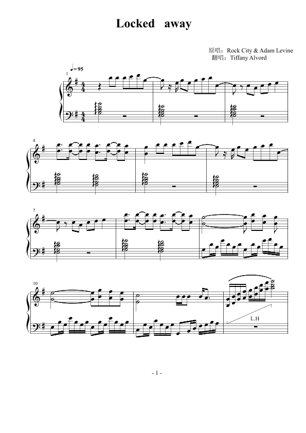 Locked Away (arr. Adam Levine)