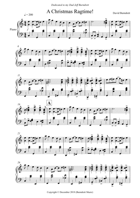 A Christmas Ragtime! for Piano Solo