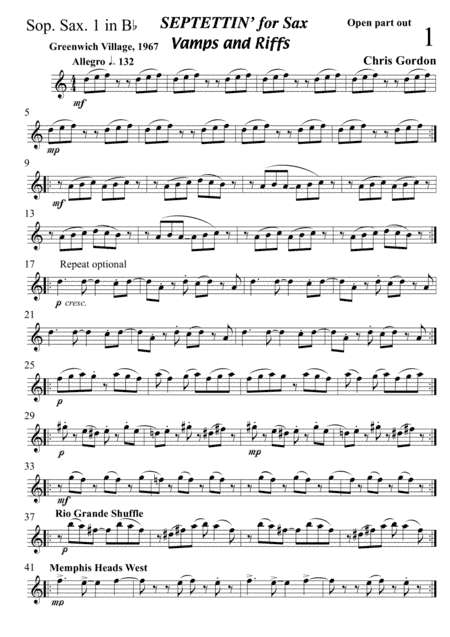 Septettin' for Saxophones (SET OF PARTS)