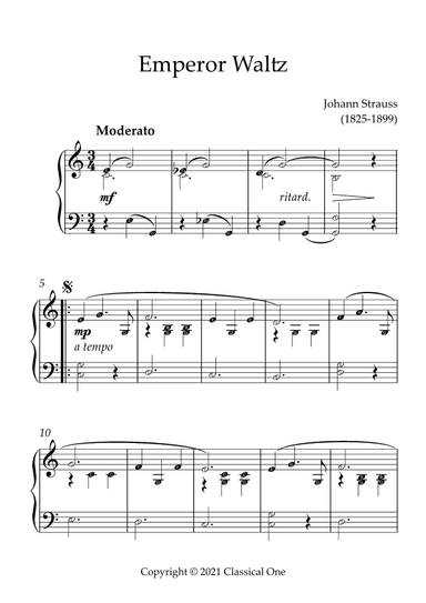 Strauss - Emperor Waltz(With Note name) (arr. MPS)