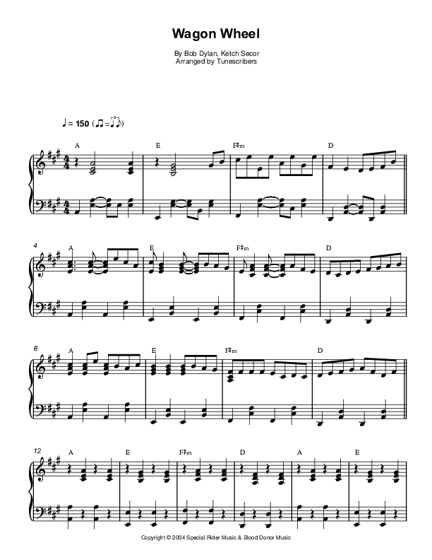 Wagon Wheel (arr. Tunescribers)