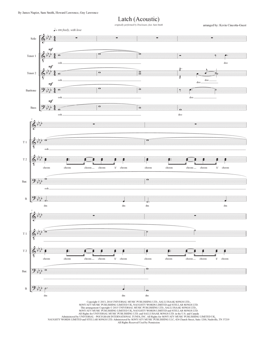 Latch (arr. Kevin Cincotta-Guest)