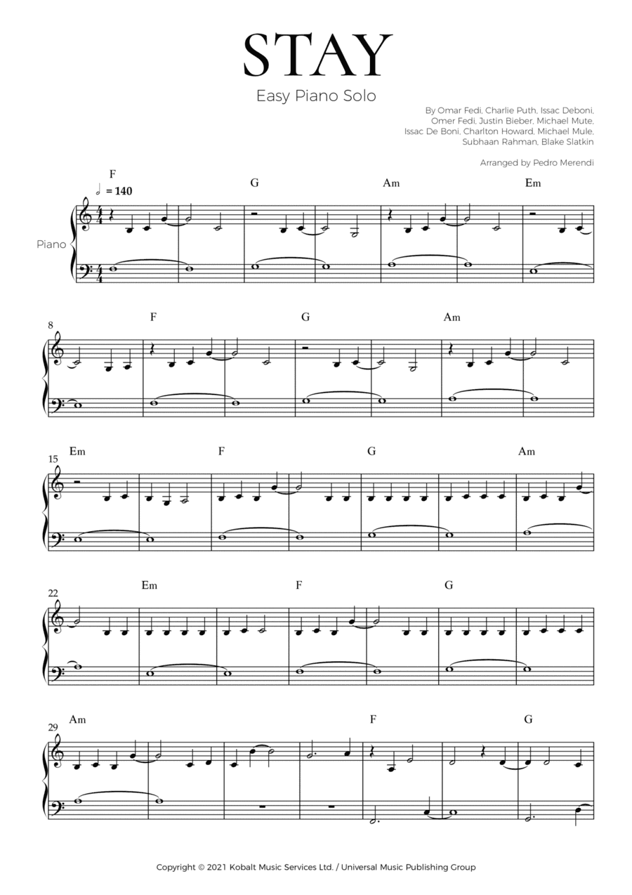 Stay (arr. Pedro Merendi)
