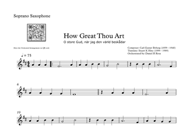 How Great Thou Art - "O store Gud." - Easy Soprano Saxophone (arr. Daniel H Rosa)