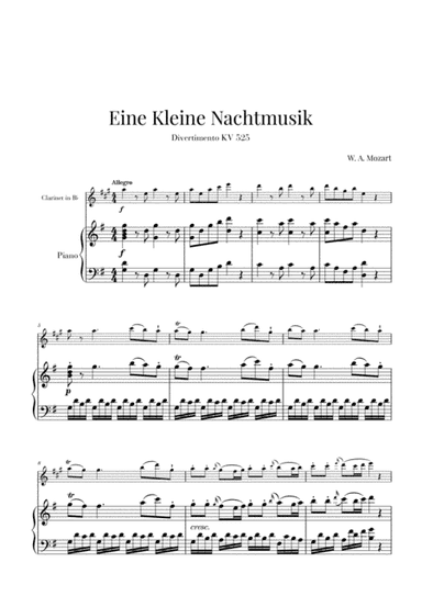 Eine Kleine Nachtmusik for Clarinet and Piano (arr. Cadenza Editions)