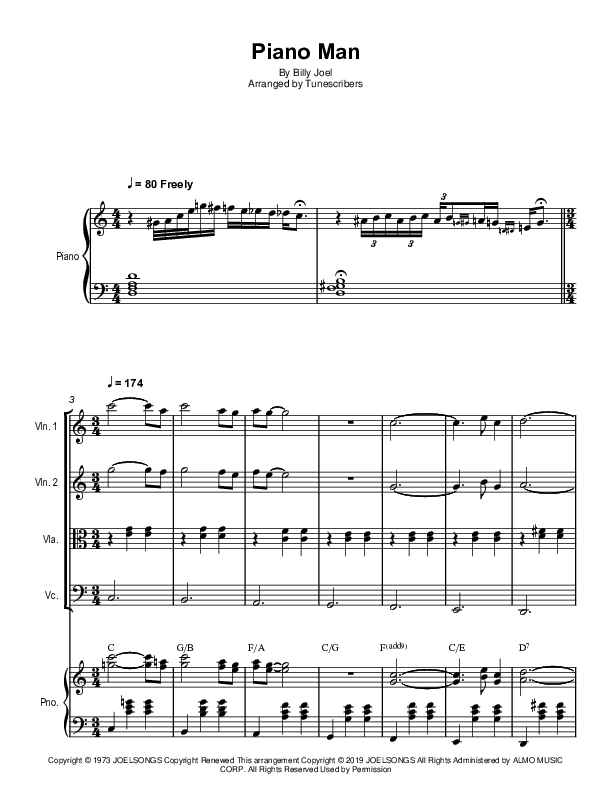 Piano Man (arr. Tunescribers)