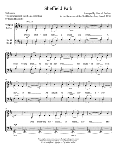 Sheffield Park (arr. Hannah Braham)