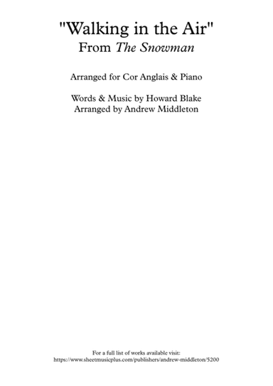 Walking In The Air (arr. Andrew Middleton)