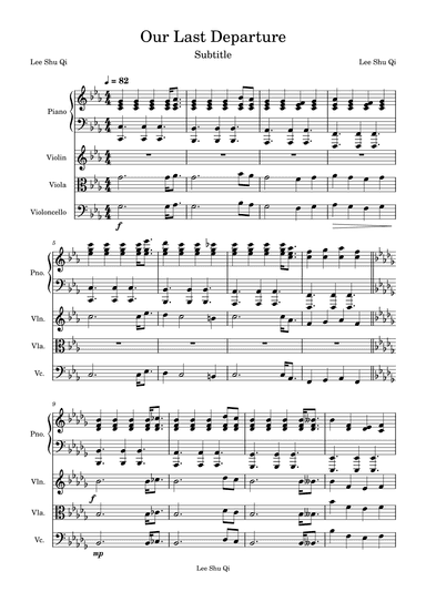 Our Last Departure - Score Only