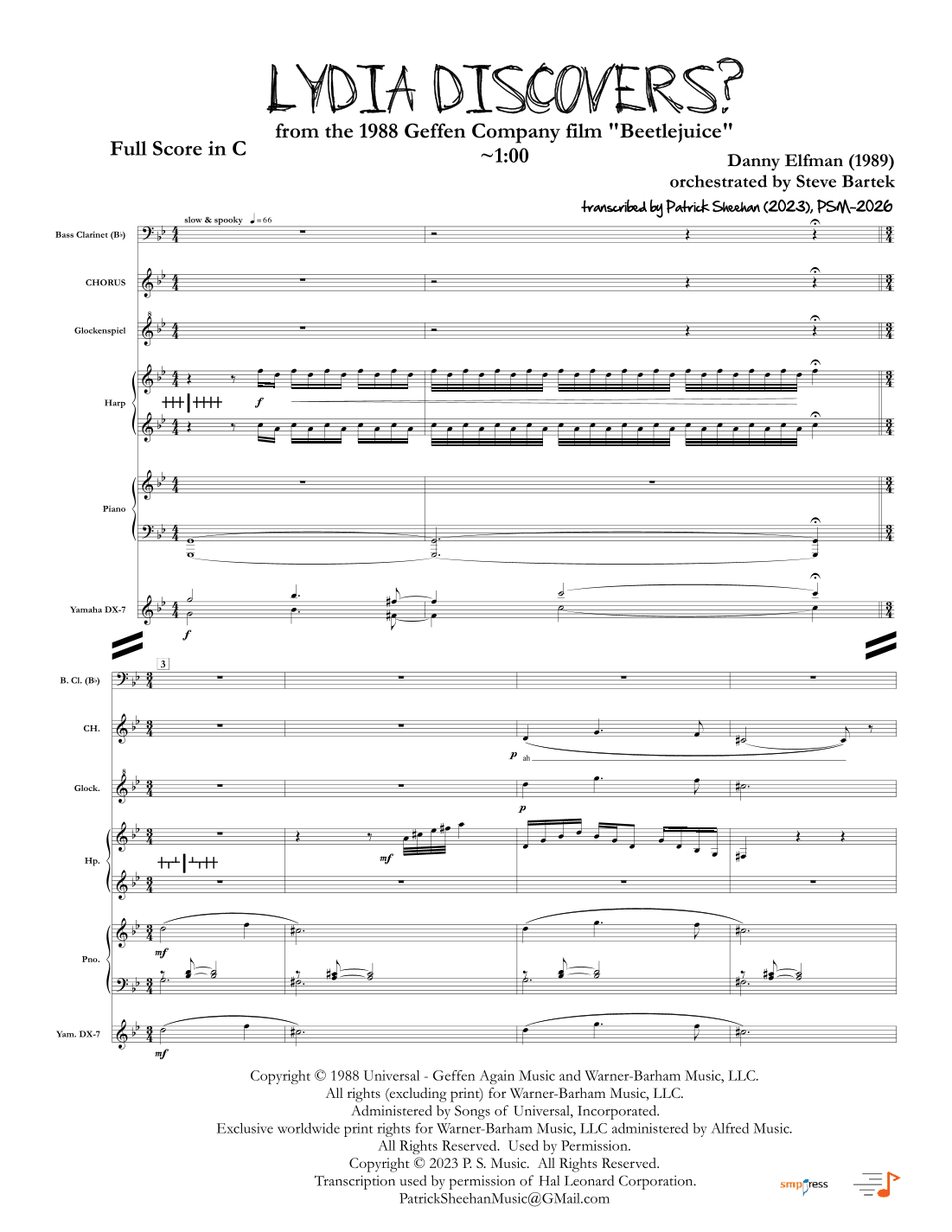 Lydia Discovers? (arr. Patrick Sheehan)