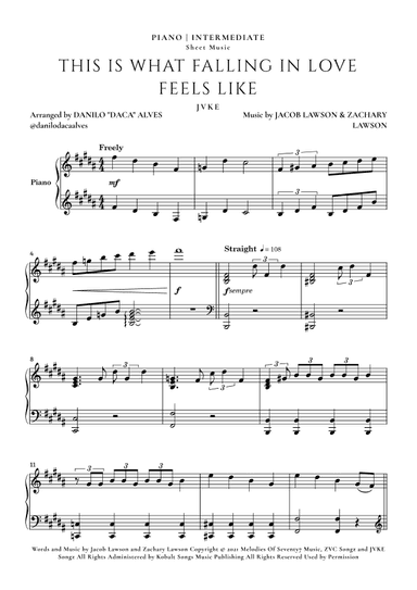 This Is What Falling In Love Feels Like (arr. Danilo "Daca" Alves)