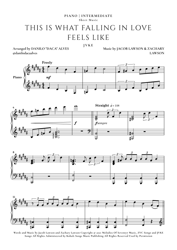 This Is What Falling In Love Feels Like (arr. Danilo "Daca" Alves)
