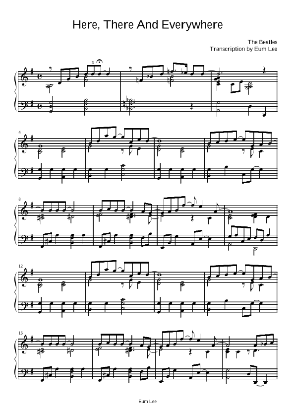 Here, There And Everywhere (arr. Eum Lee)
