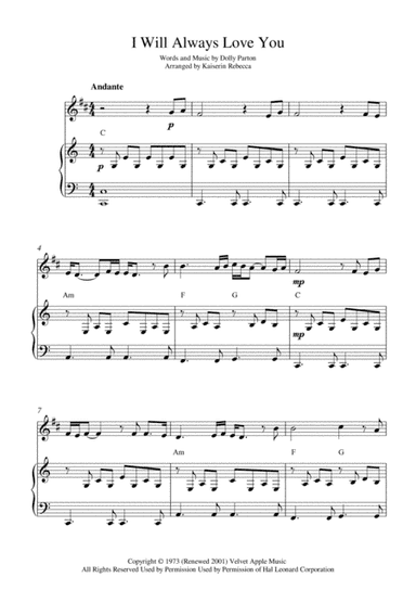 I Will Always Love You (arr. Kaiserin Rebecca)