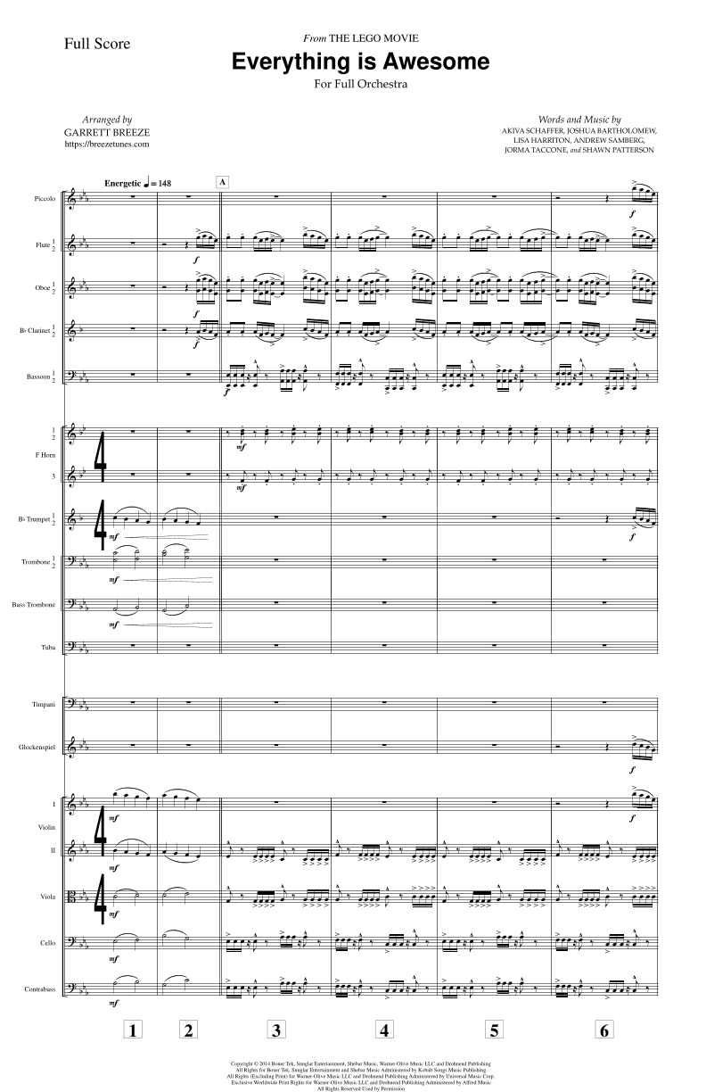 Everything Is Awesome (awesome Remixx!!!) (arr. Garrett Breeze)