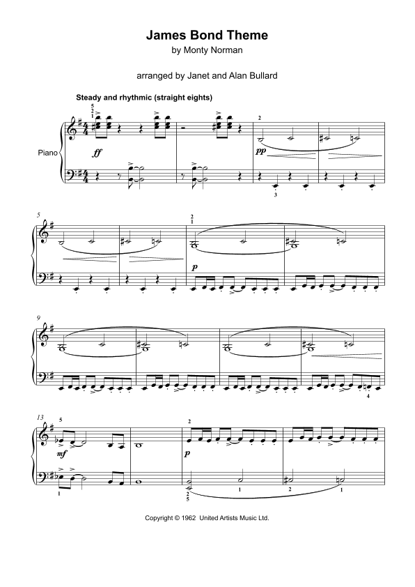 James Bond Theme (arr. Janet and Alan Bullard (The Janet and Alan Bullard Piano Series))
