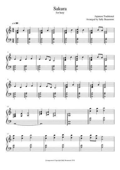 Sakura - Japanese Traditional for harp (arr. Sally Beaumont)