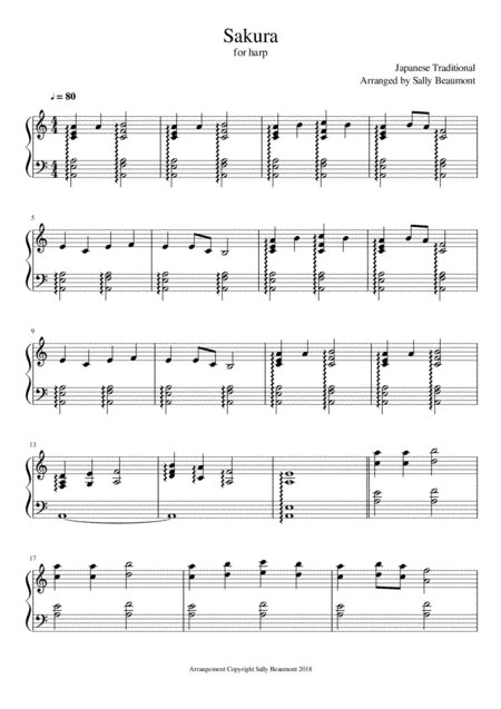 Sakura - Japanese Traditional for harp (arr. Sally Beaumont)