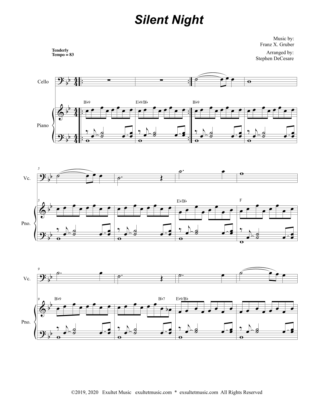 Silent Night (Cello solo and Piano) (arr. Stephen DeCesare)