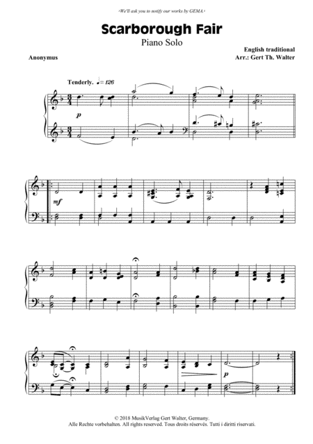 Scarborough Fair (arr. Gert Th. Walter)
