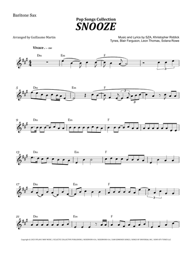 Snooze (arr. Guillaume Martin)