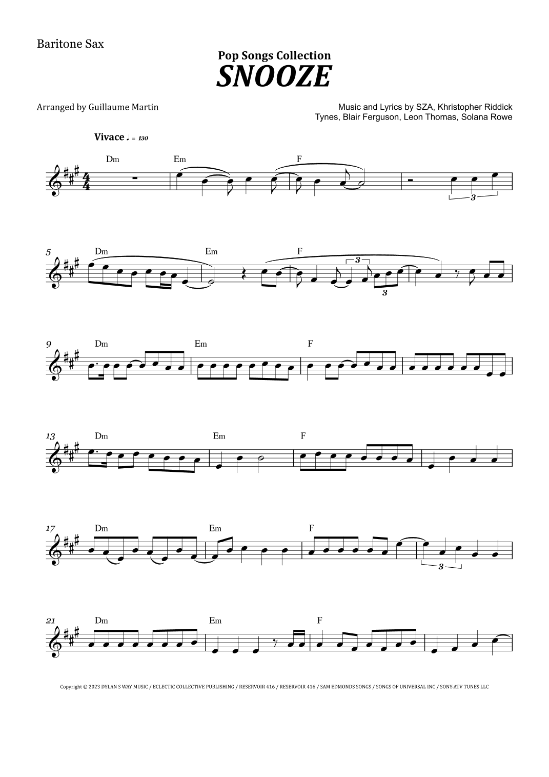 Snooze (arr. Guillaume Martin)