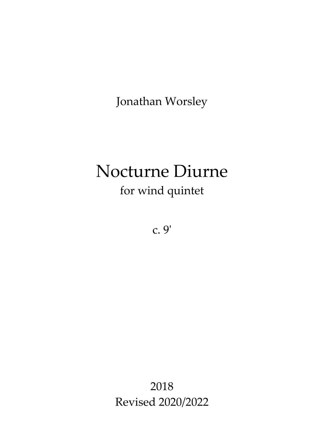 Nocturne Diurne