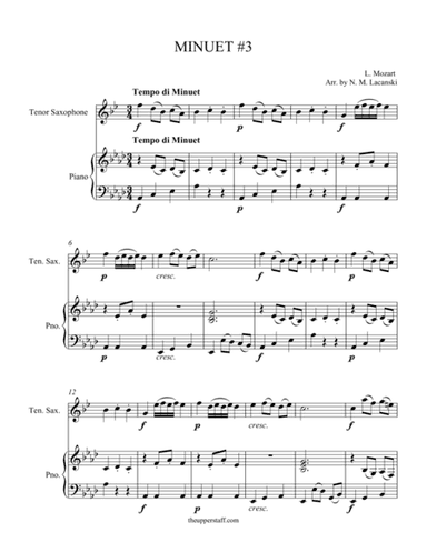 Minuet #3 (arr. Nick Lacanski)