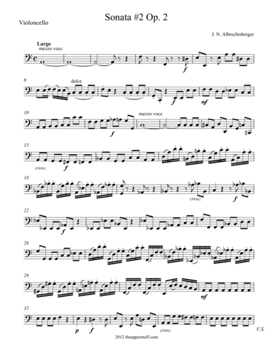 Sonata #2, Op. 2 for String Quartet (arr. theupperstaff.com)